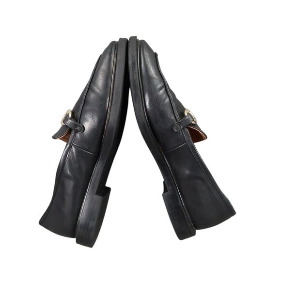 H&M Shoes Women 8 Loafer Fashion Classic Slip On Metal Buckle Black Solid Career - Picture 8 of 15